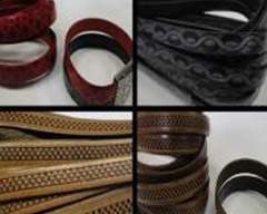 Buy Leather Cord Flat Leather Design Embossed Leather  at wholesale prices