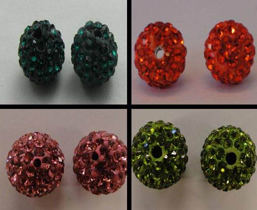 Buy Beads Crystal Beads in different Styles Shamballa Round Crystals 10mm   at wholesale prices