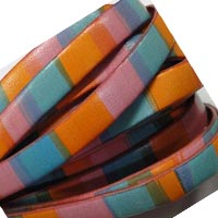 Buy Leather Cord Flat Leather Italian Leather Cord  10mm Multicolor Leather   at wholesale prices