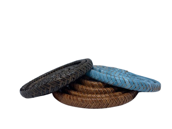 Buy Leather Cord Braided Leather Oval Regaliz Oval Kajur Style 11.3 by 6.3mm  at wholesale prices