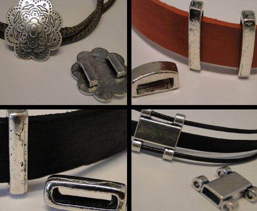 leather strap slider beads 10 Cuoio zamak slider bronze for 12 mm cabochons ZU595 Sliding bead blank for leather bracelet 8mm wide