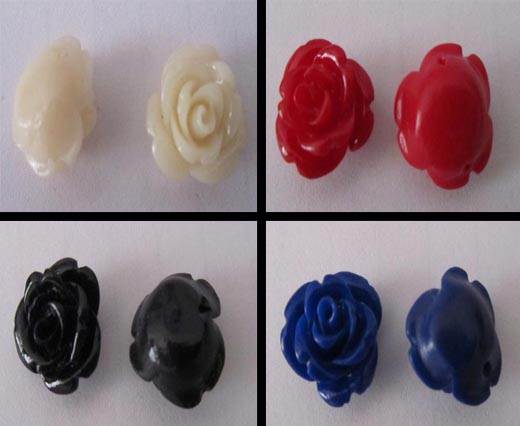 Buy Cuentas Flor rosa en piedra Flor rosa - 12mm  at wholesale prices