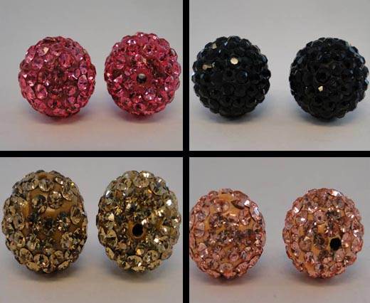 Buy Beads Crystal Beads in different Styles Shamballa Round Crystals 14mm  at wholesale prices