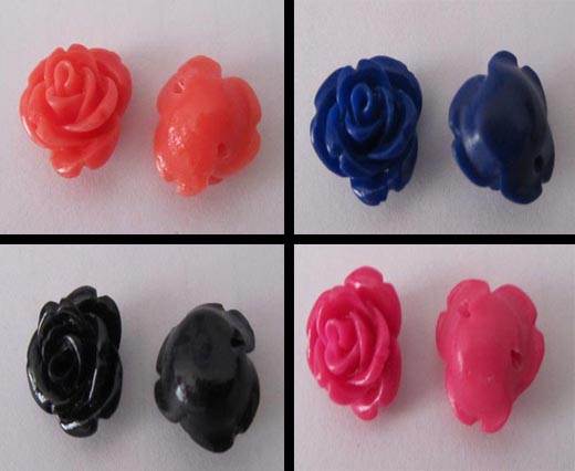 Buy Beads Rose Flowers in Stone 14mm  at wholesale prices