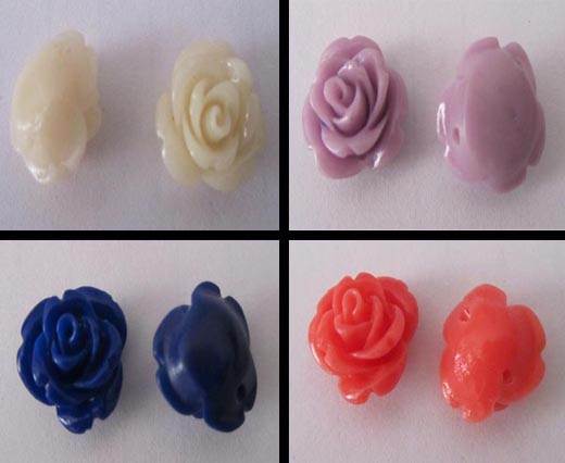 Buy Beads Rose Flowers in Stone 18mm  at wholesale prices