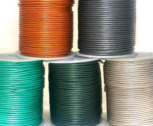 Buy Leather Cord Round Leather 1.5mm Metallic   at wholesale prices