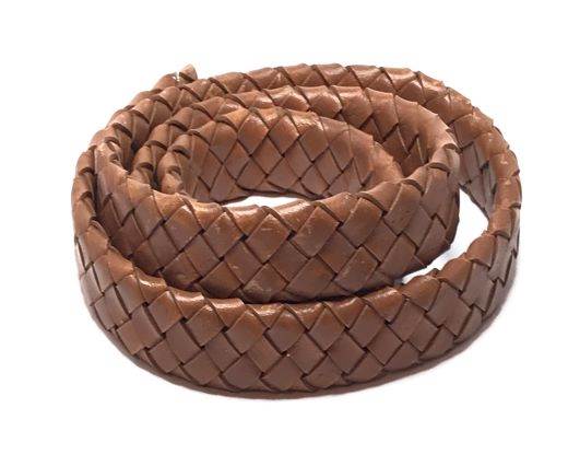 Buy Leather Cord Braided Leather Oval Regaliz Oval Braided Cords - 20mm  at wholesale prices