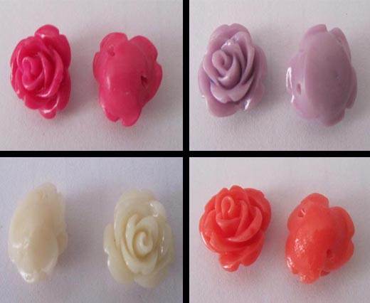 Buy Perlen und Anhänger Rosenblüten aus Stein 24mm  at wholesale prices