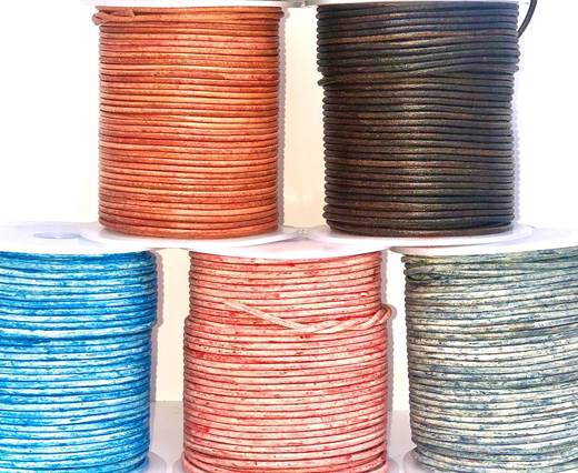 Leather Cord-2mm Round-Metallic Pearl-Soft-2 Meters