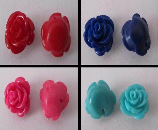 Buy Beads Rose Flowers in Stone 40mm  at wholesale prices