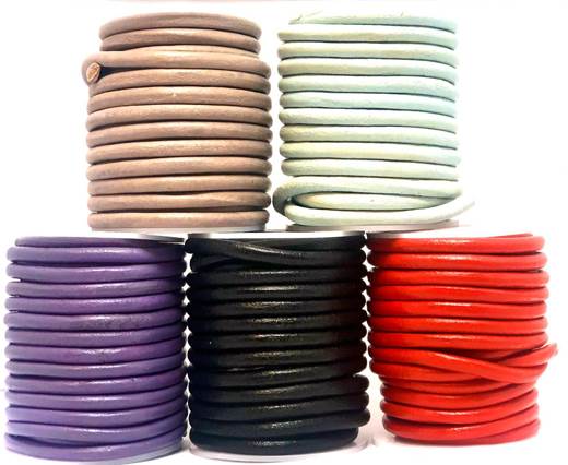 Buy Leather Cord Round Leather 5mm Plain  at wholesale prices
