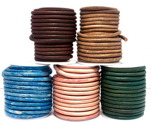 Buy Leather Cord Round Leather 5mm Vintages -5mm  at wholesale prices