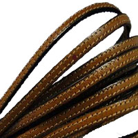 Buy Leather Cord Flat Leather Italian Leather Cord  5mm Flat Leather with stitches  at wholesale prices