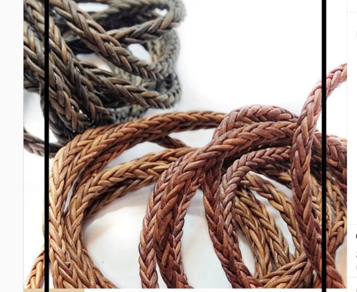 Buy Cordoncini di cuoio Cordoncini intrecciati Cordoncini intrecciati rotondi 6mm Round Square Braided Leather Cords  at wholesale prices