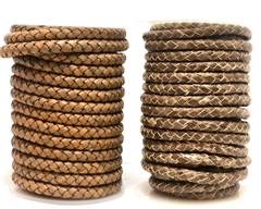 Buy Leather Cord Braided Leather Round 6mm 6mm-Braided-Vintage  at wholesale prices