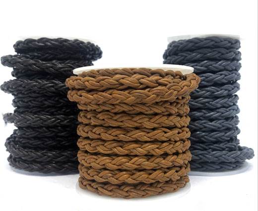 Buy Leather Cord Braided Leather Round 8mm Round Bolo Twist Leather Cord  at wholesale prices