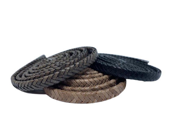 Buy Leather Cord Braided Leather Oval Regaliz Oval Kajur style - 8mm by 3.5mm  at wholesale prices