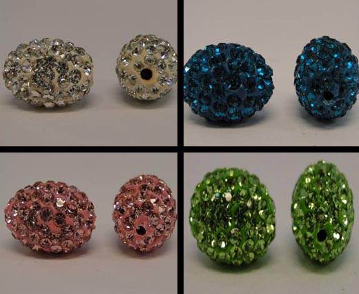 Buy Perline Cristalli e perline con cristalli Shamballa Perline ovali con cristalli Shamballa  at wholesale prices