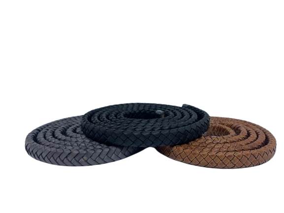 Buy Leather Cord Braided Leather Oval Regaliz Oval Kajur Style 10mm by 5mm  at wholesale prices