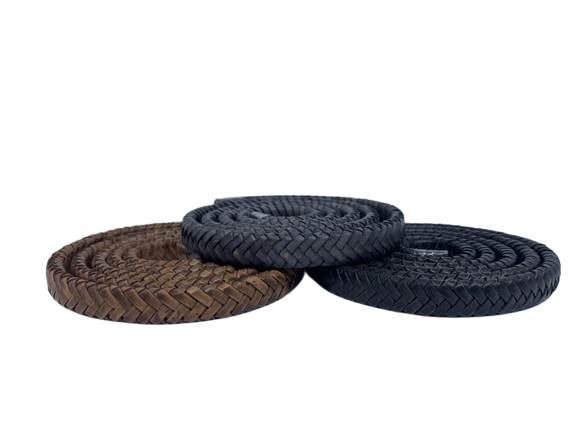 Buy Leather Cord Braided Leather Oval Regaliz Oval Kajur Style - 12mm by 6mm  at wholesale prices