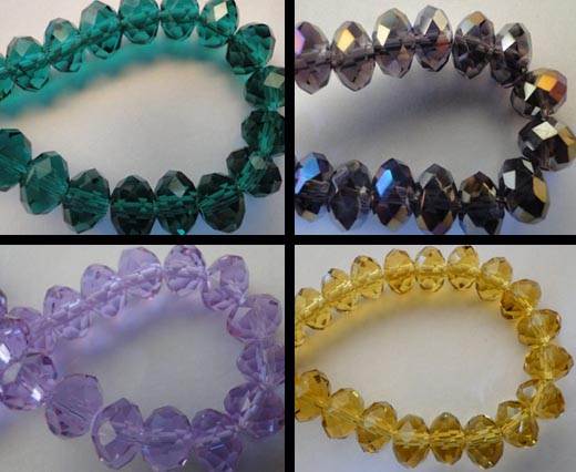 Buy Beads Faceted Glass Beads Crystal round faceted - 4mm  at wholesale prices