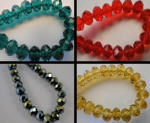 Buy Beads Faceted Glass Beads Crystal Round faceted - 6mm  at wholesale prices