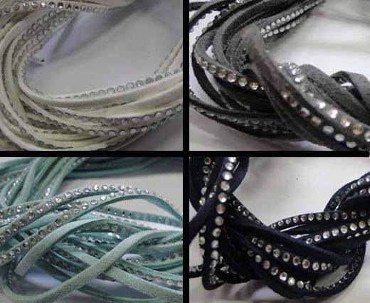 Buy Material para ensartar cuentas y cordones sintéticos Cordones de Ante con Tachuelas Cordones de Ante con Cristales 3mm  at wholesale prices