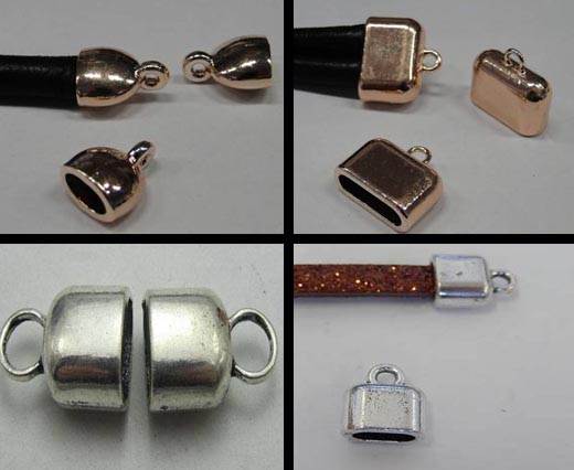 Buy Zamak / Brass Beads and Findings Slider beads Flat Leather, End Caps - 4mm till 15mm  at wholesale prices