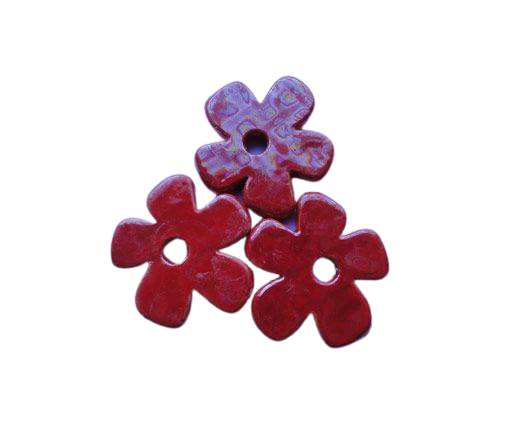 Buy Perlen und Anhänger Keramik Blumen - 37mm  at wholesale prices