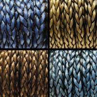 Buy Stringing Material Flat Faux Braided Leather Cords 8mm  at wholesale prices