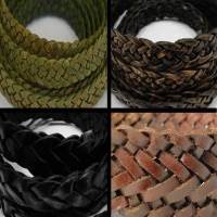 Buy Leather Cord Braided Leather Flat Flat Braided Leather Cords 6mm  at wholesale prices