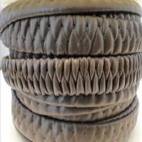 Buy Stringing Material Flat Faux Elastic Nappa Leather Cords - 10mm  at wholesale prices