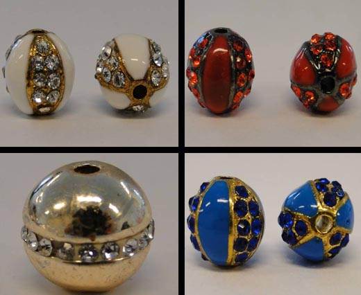 Buy Cuentas Shamballa bolas en diferentes estilos Shamballa- Mitad plata chapada y esmaltada  at wholesale prices