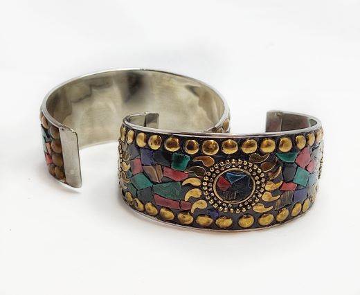 Buy Zamak / Brass Beads and Findings Metal Cuffs in Zamak / Brass Mosaic Brass Cuff  at wholesale prices