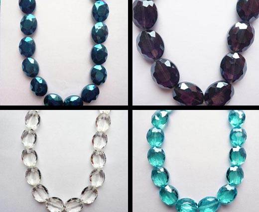 Buy Beads Faceted Glass Beads Oval Shape Glass Beads  at wholesale prices