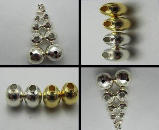 Buy Zamak / Brass kralengroothandel en onderdelen Verzilverde zamak charms Eenvoudige ronde kralen  at wholesale prices