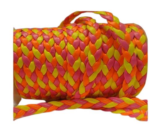 Buy Stringing Material Faux Round Braided Leather Cords - Neon Colours  at wholesale prices