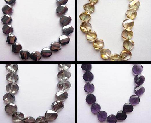 Buy Perlen und Anhänger Glasperlen, rund, facettiert Spiralförmige Glas-Steine  at wholesale prices