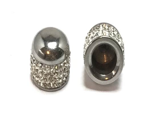 Buy Stainless Steel Beads and Findings Parts Stainless Steel Parts for Round Leather - Steel Colour Stainless Steel end Caps for round leather  - Size 8mm till 12mm, 14mm  at wholesale prices