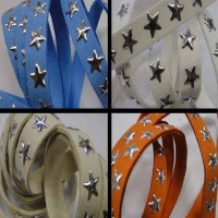 Buy Material para ensartar cuentas y cordones sintéticos Cordones de Ante con Tachuelas Cordones de Ante con Estrellas 10mm  at wholesale prices