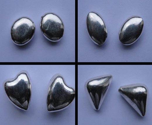 Buy Zamak / Brass Beads and Findings Silver Plated Metal Beads  Steel Finish  at wholesale prices