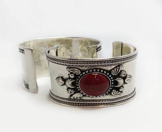 Buy Zamak / Brass Beads and Findings Metal Cuffs in Zamak / Brass Stone Brass Cuff  at wholesale prices