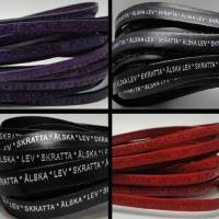 Buy Leather Cord Flat Leather with Text Embossed Leather with Swedish Quotes Embossed  at wholesale prices