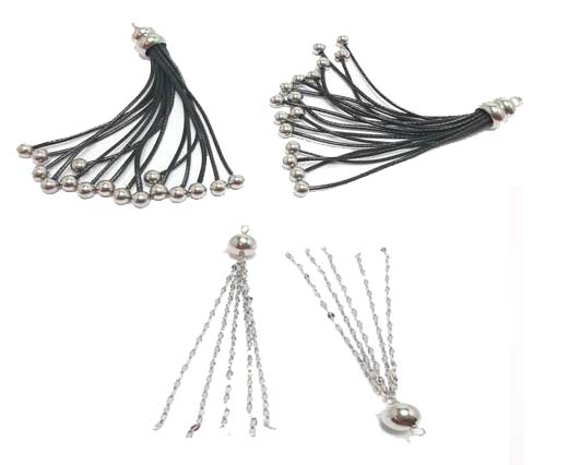 Buy Zamak, cuivre et laiton Chaînes et perles - Plaqué argent Pompons  at wholesale prices