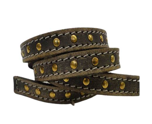 Buy Leather Cord Stitched and Studded Leather Cord  Leather with Studs and Stitches   at wholesale prices