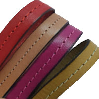 Buy Leather Cord Flat Leather Italian Leather Cord  10mm Flat with stitches   at wholesale prices