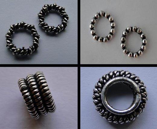 Buy Zamak / Brass Beads and Findings Silver Plated Metal Beads  Antique Rings  at wholesale prices
