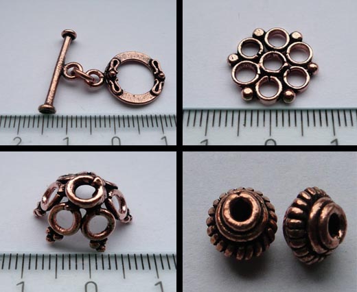 Buy Zamak / Brass Beads and Findings Antique Copper Plated Metal Beads   at wholesale prices