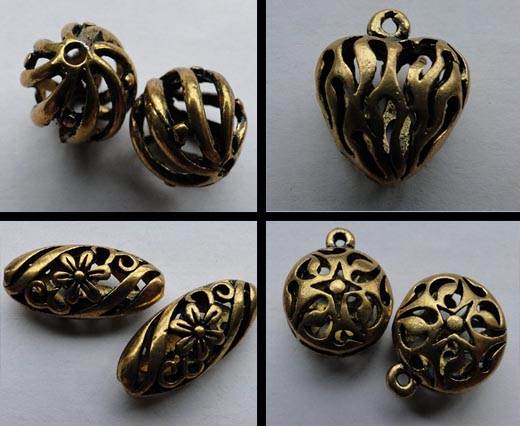 Buy Zamak / Brass Beads and Findings Gold Plated Metal Beads  Antique Gold Large Sized Beads  at wholesale prices