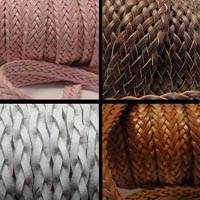 Buy Leather Cord Braided Leather Flat Flat Braided Leather Cords  at wholesale prices